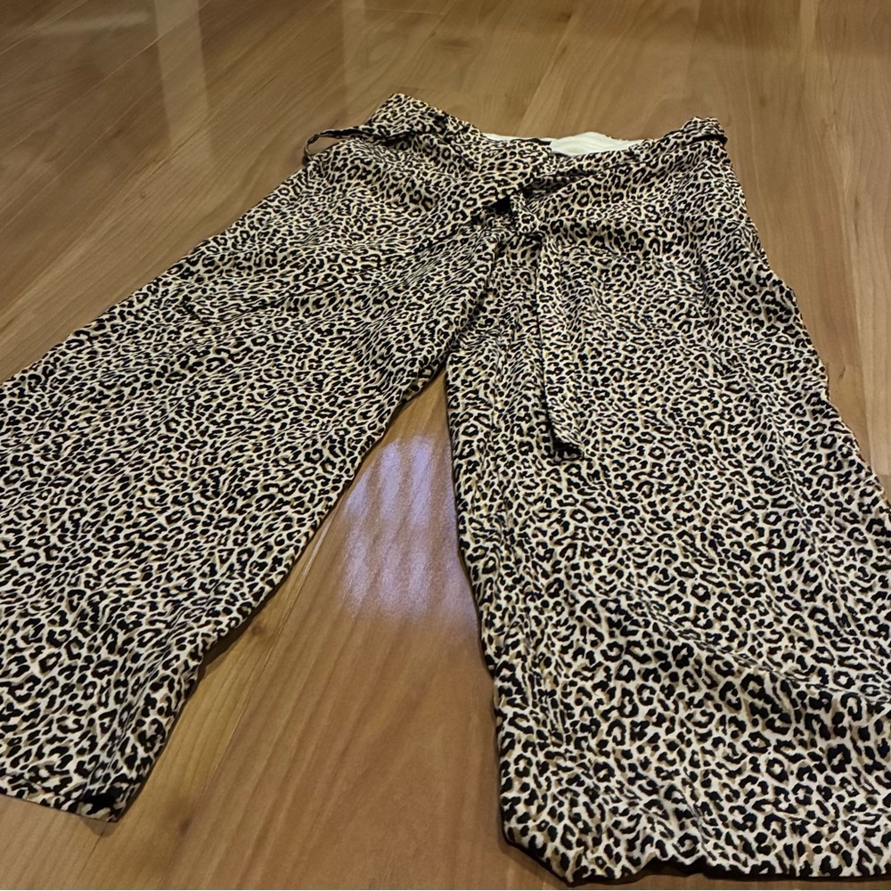 J. Crew Leopard Print Wide-Leg Pants